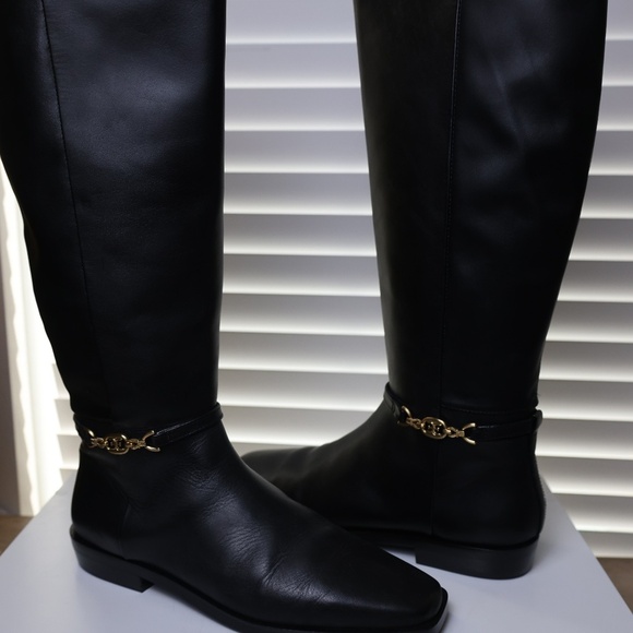 Sam Edelman Penny Black Leather Riding Boots – NWOT Size 10 - Picture 1 of 6